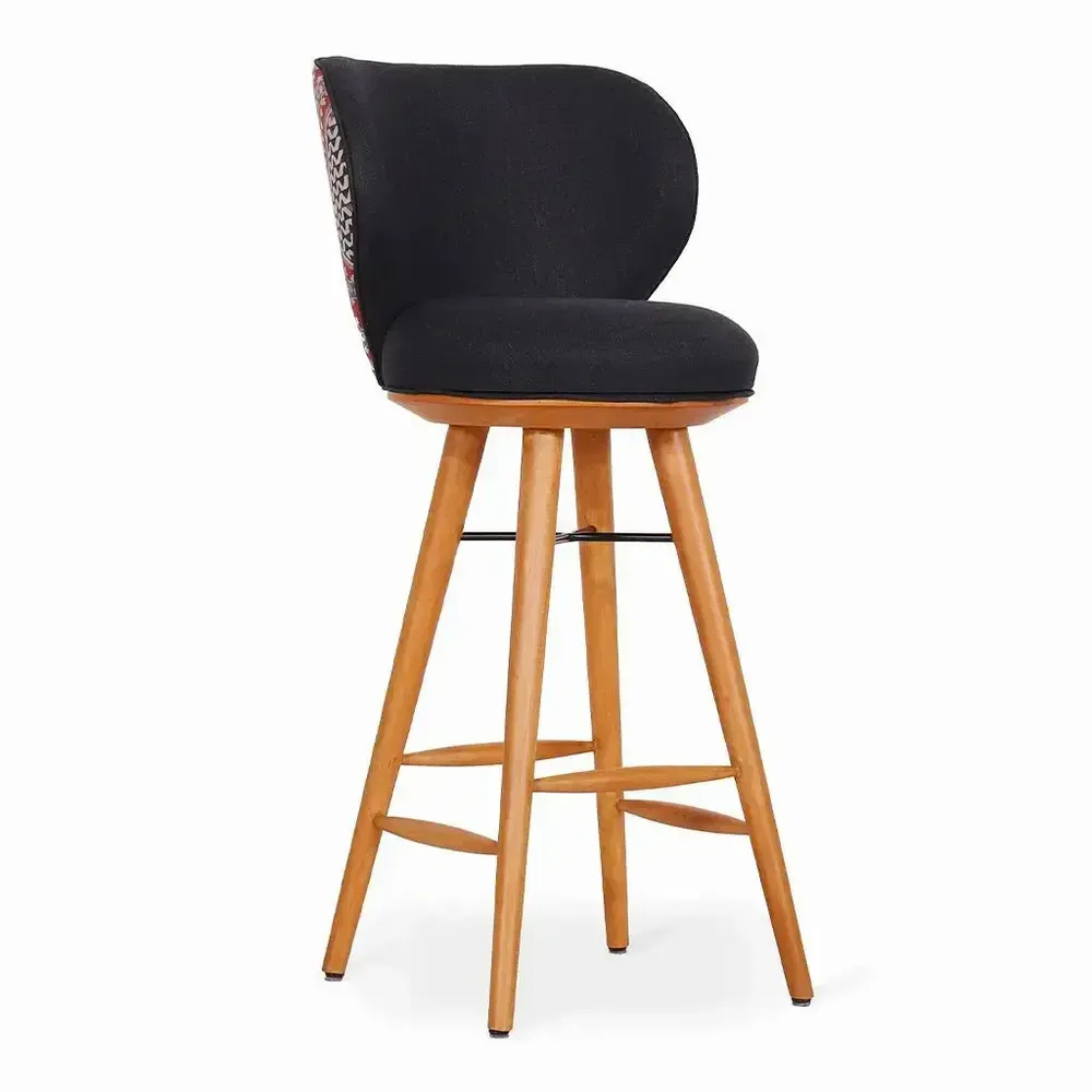 Chaises - Bhrami - Chaise haute en bois teinté jaune - ALANKARAM