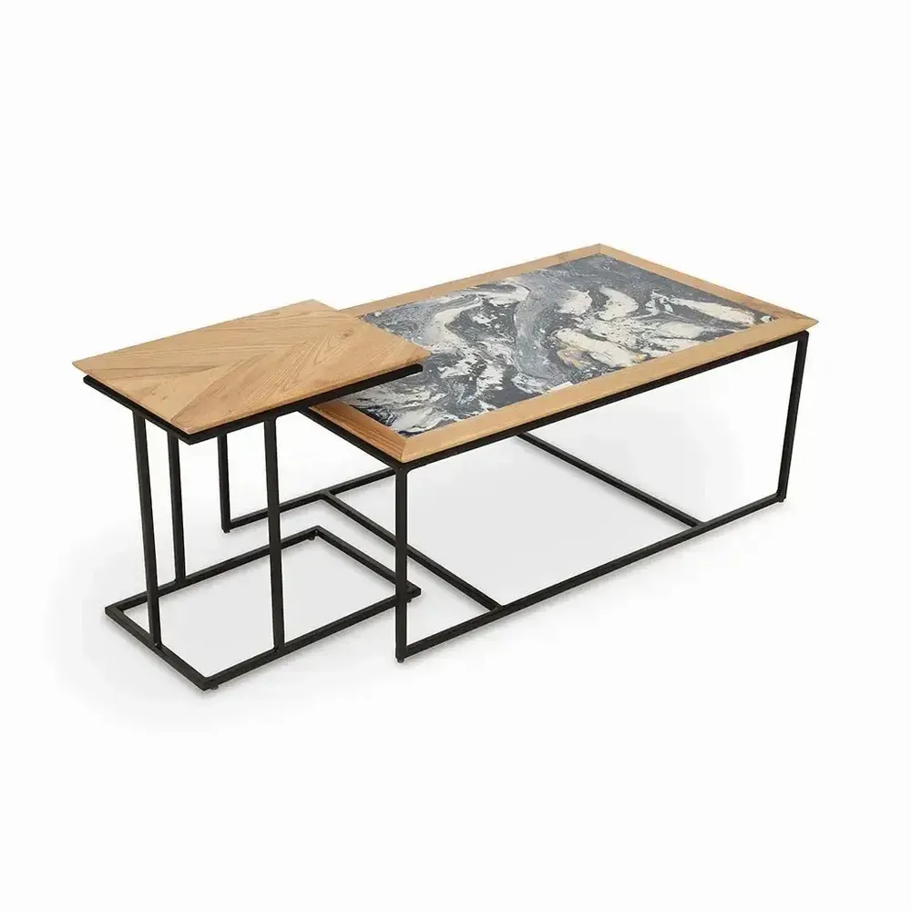 Other tables - Dualis - Center Table with Multicolor Artwork - ALANKARAM