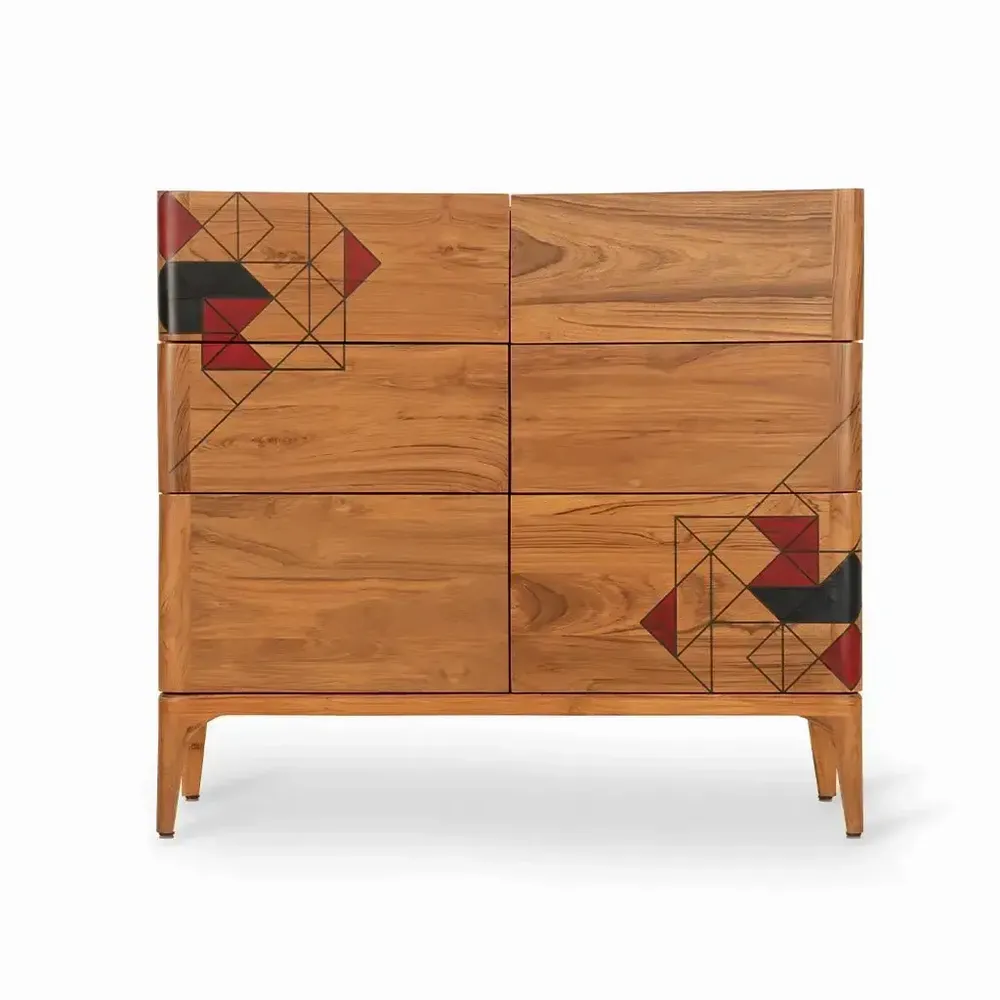 Chests of drawers - Foliga - Teakwood Chest of Drawers - ALANKARAM