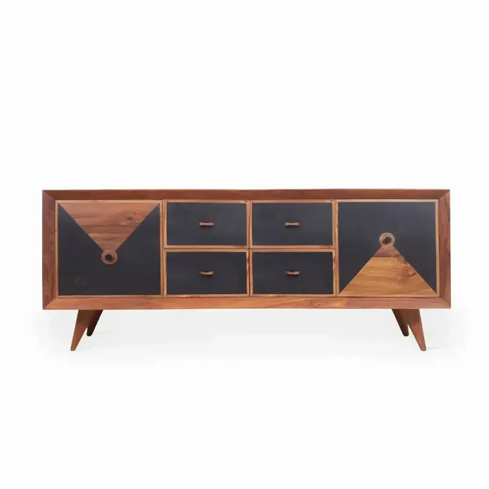 Cutlery set - Gurvi - Teakwood Cutlery Unit with Black Color - ALANKARAM