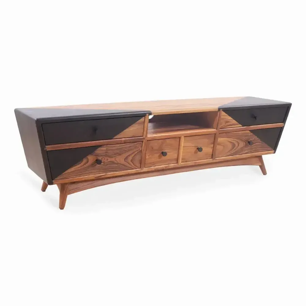 TV stands - Huvi - Teakwood TV Unit - ALANKARAM