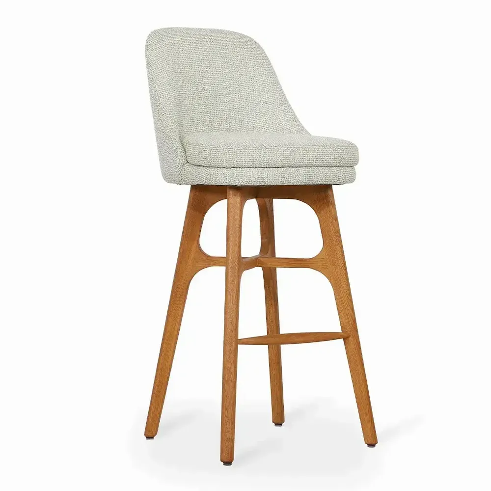 Chaises - Irutu - Chaise haute avec revêtement blanc cassé - ALANKARAM