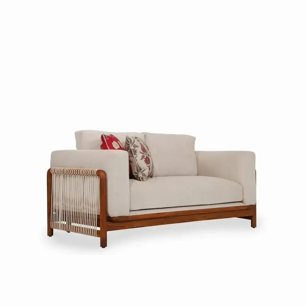 Sofas - Kaha - Two Seater Teakwood Sofa - ALANKARAM