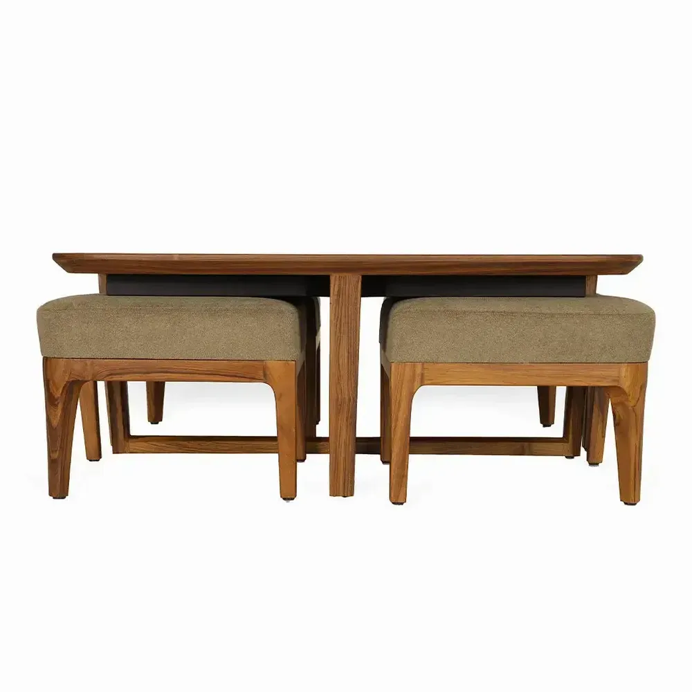 Other tables - Kiota - Teakwood Nested Center Table - ALANKARAM