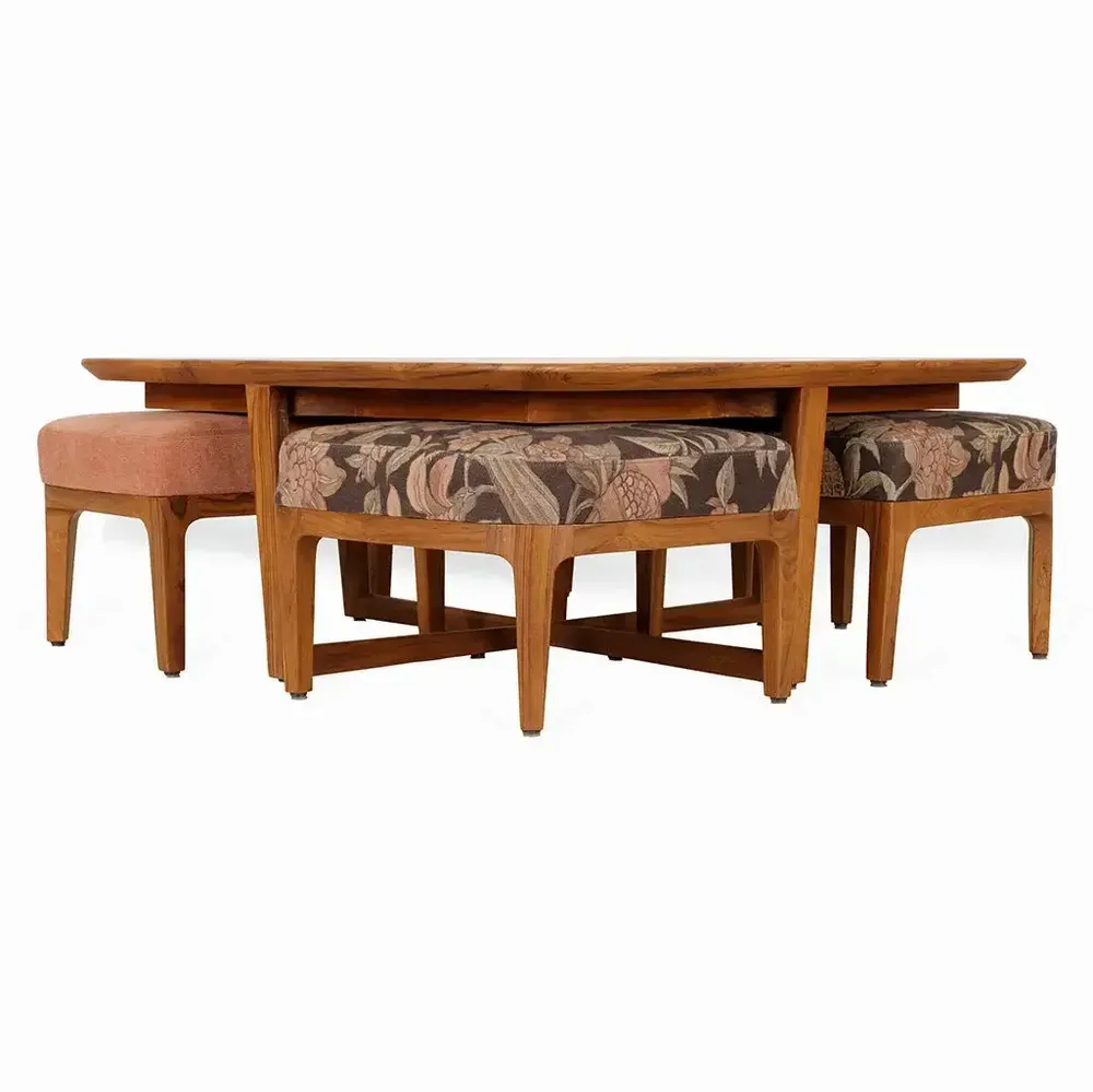 Other tables - Kiota - Teakwood Nested Center Table - ALANKARAM