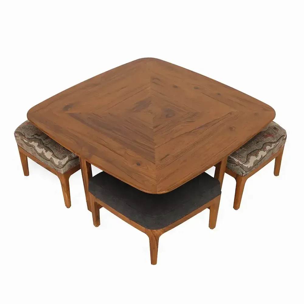 Other tables - Kiota - Teakwood Nested Center Table - ALANKARAM