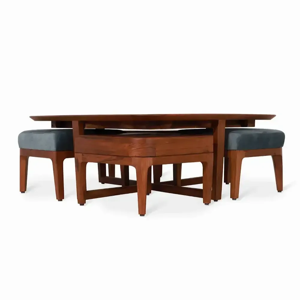 Other tables - Kiota - Teakwood Nested Center Table - ALANKARAM