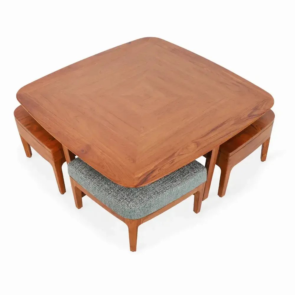 Other tables - Kiota - Teakwood Nested Center Table - ALANKARAM