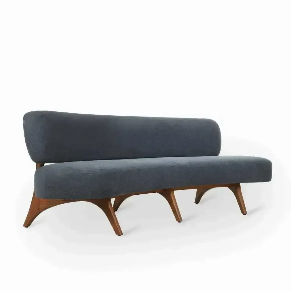 Sofas - Kopiko - Three Seater Teakwood Curved Sofa - ALANKARAM