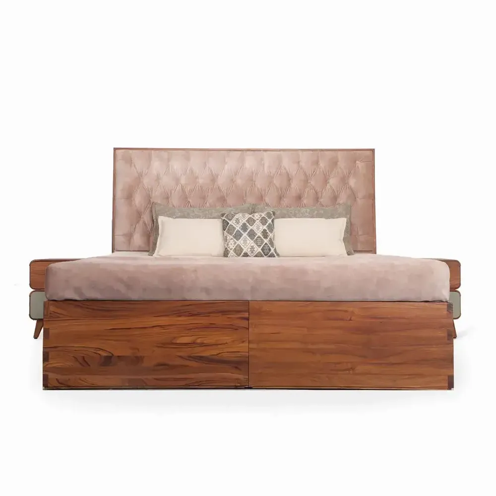 Beds - Koryto King Size Teakwood Bed - ALANKARAM