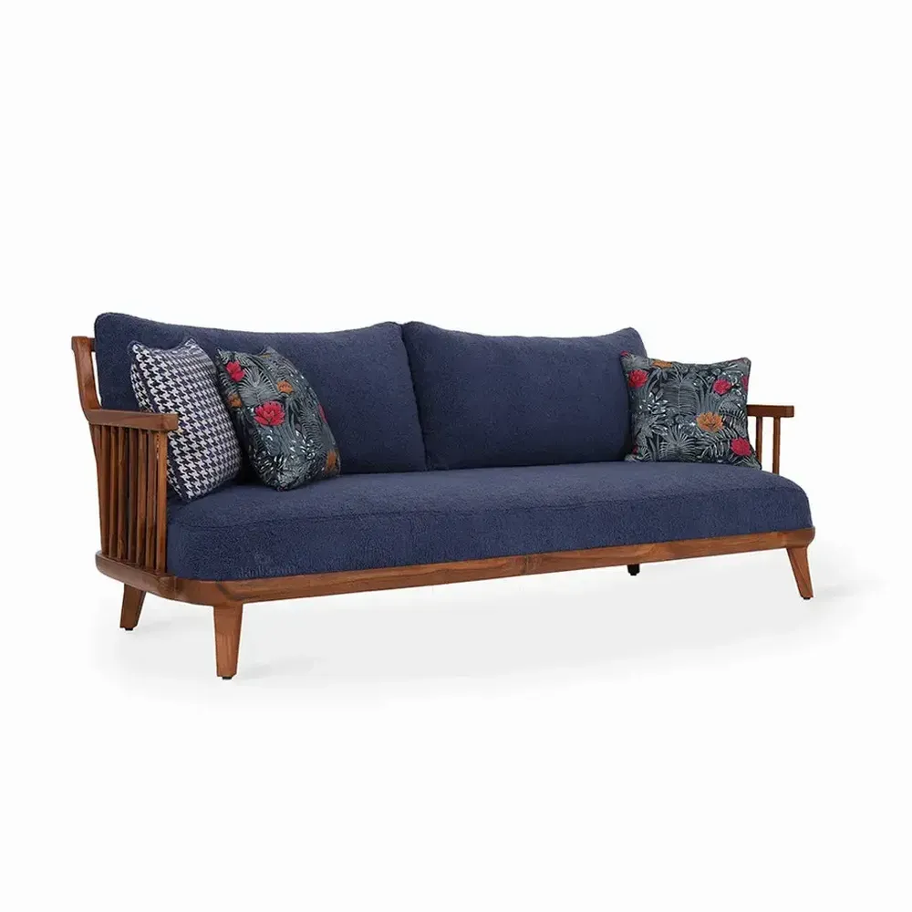 Sofas - Lega Two Seater Teakwood Sofa - ALANKARAM