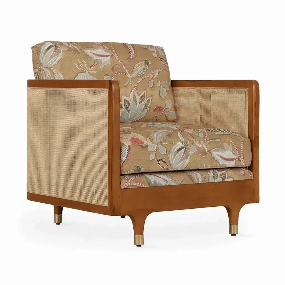 Canapés - Luk - Canapé en tissu imprimé multicolore en teck - ALANKARAM