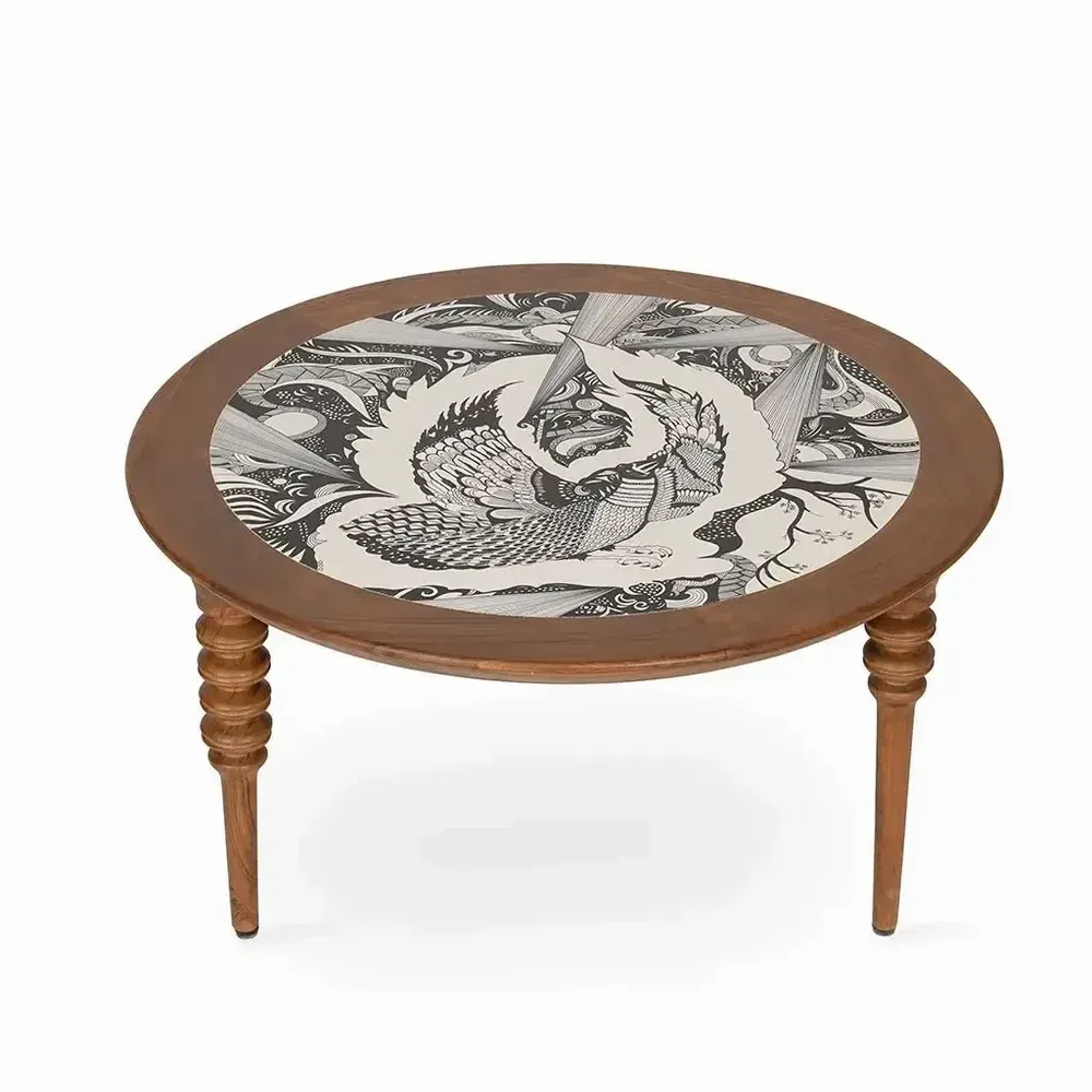 Autres tables  - Marami - Table avec plateau peint en blanc - ALANKARAM