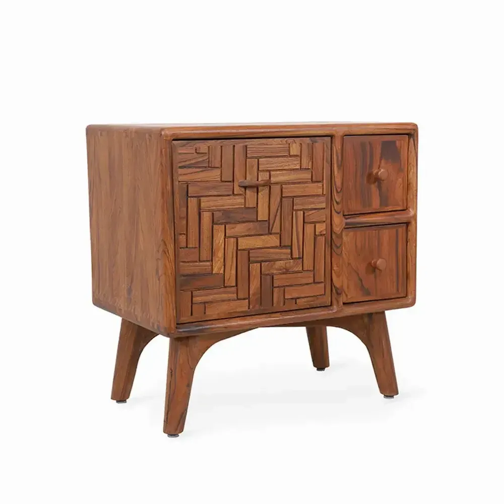Night tables - Mosaique - Teakwood Bedside unit - ALANKARAM