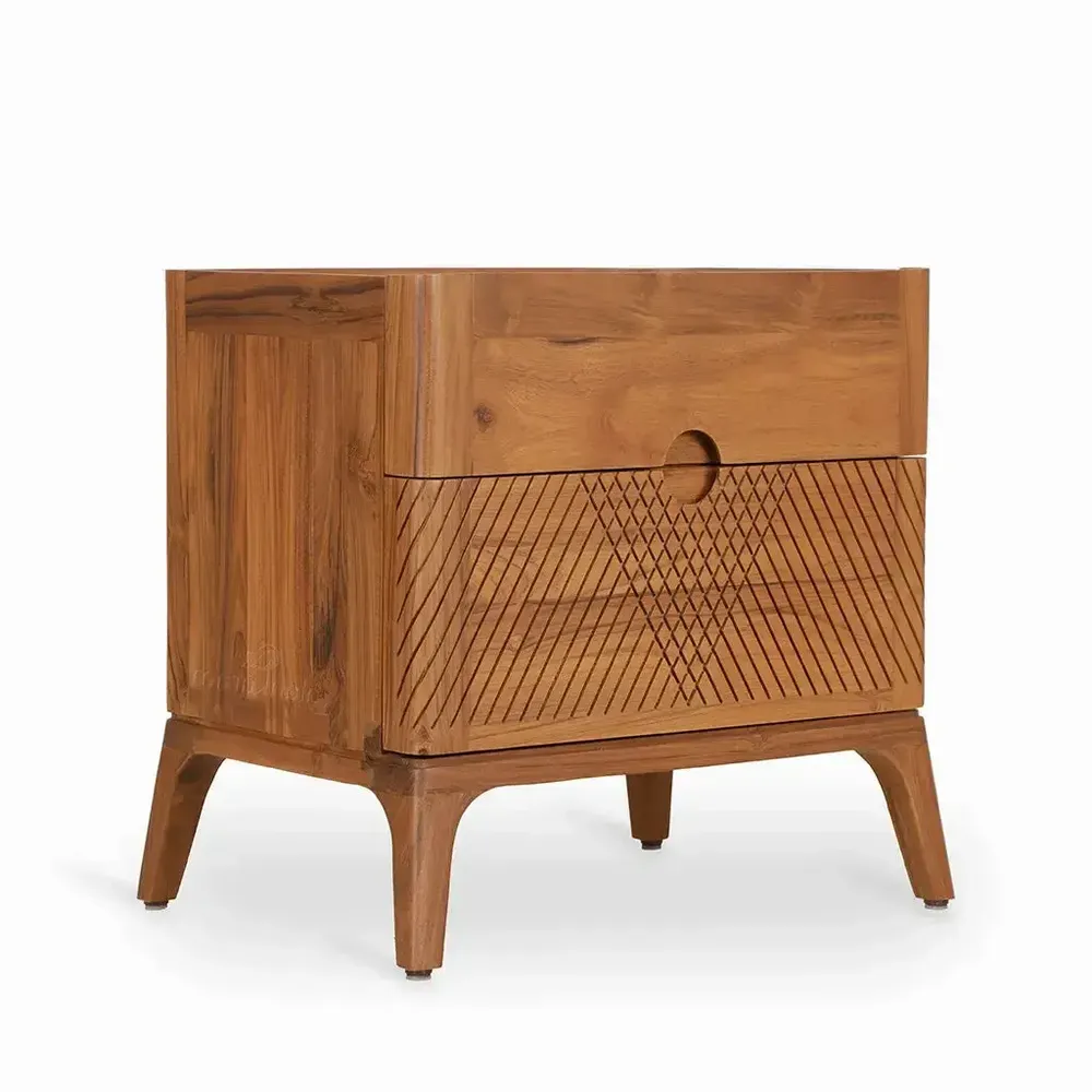 Night tables - Mriz Teakwood Bedside Unit - ALANKARAM