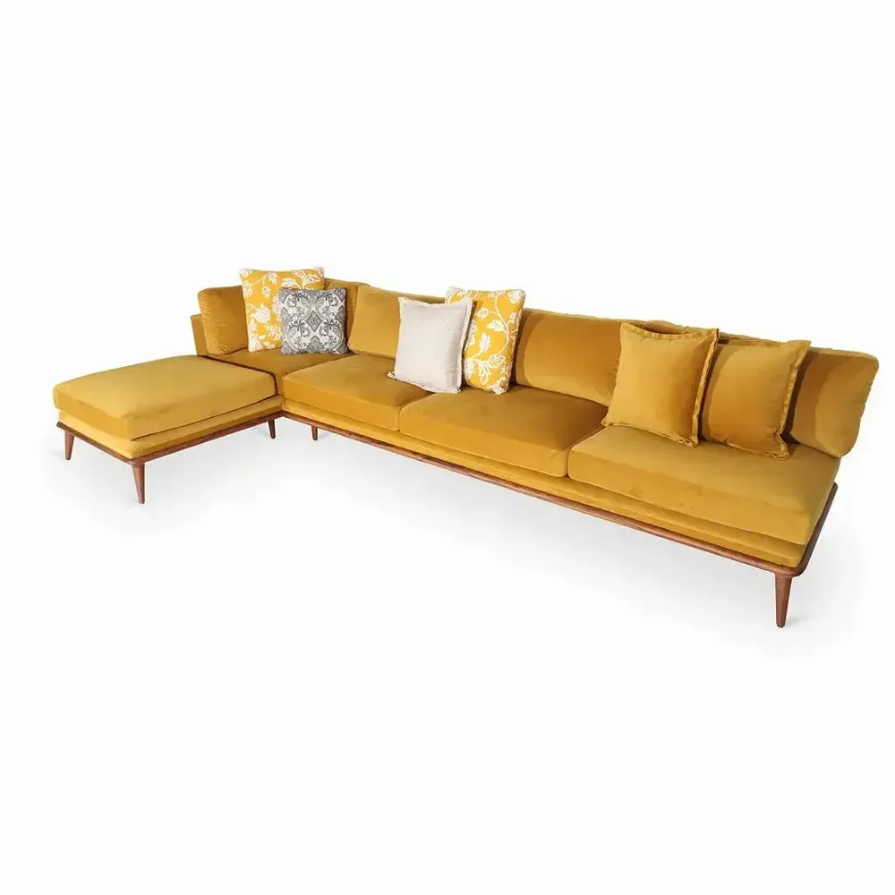 Sofas - Mysig - Teakwood Five Seater Sofa - ALANKARAM