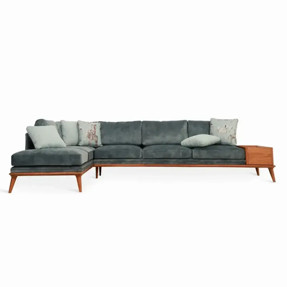 Sofas - Mysig - Teakwood Six Seater Sofa - ALANKARAM