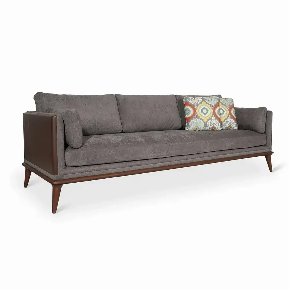 Sofas - Mysig - Three Seater Teakwood Sofa - ALANKARAM