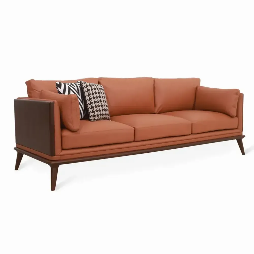 Sofas - Mysig - Three Seater Teakwood Sofa - ALANKARAM