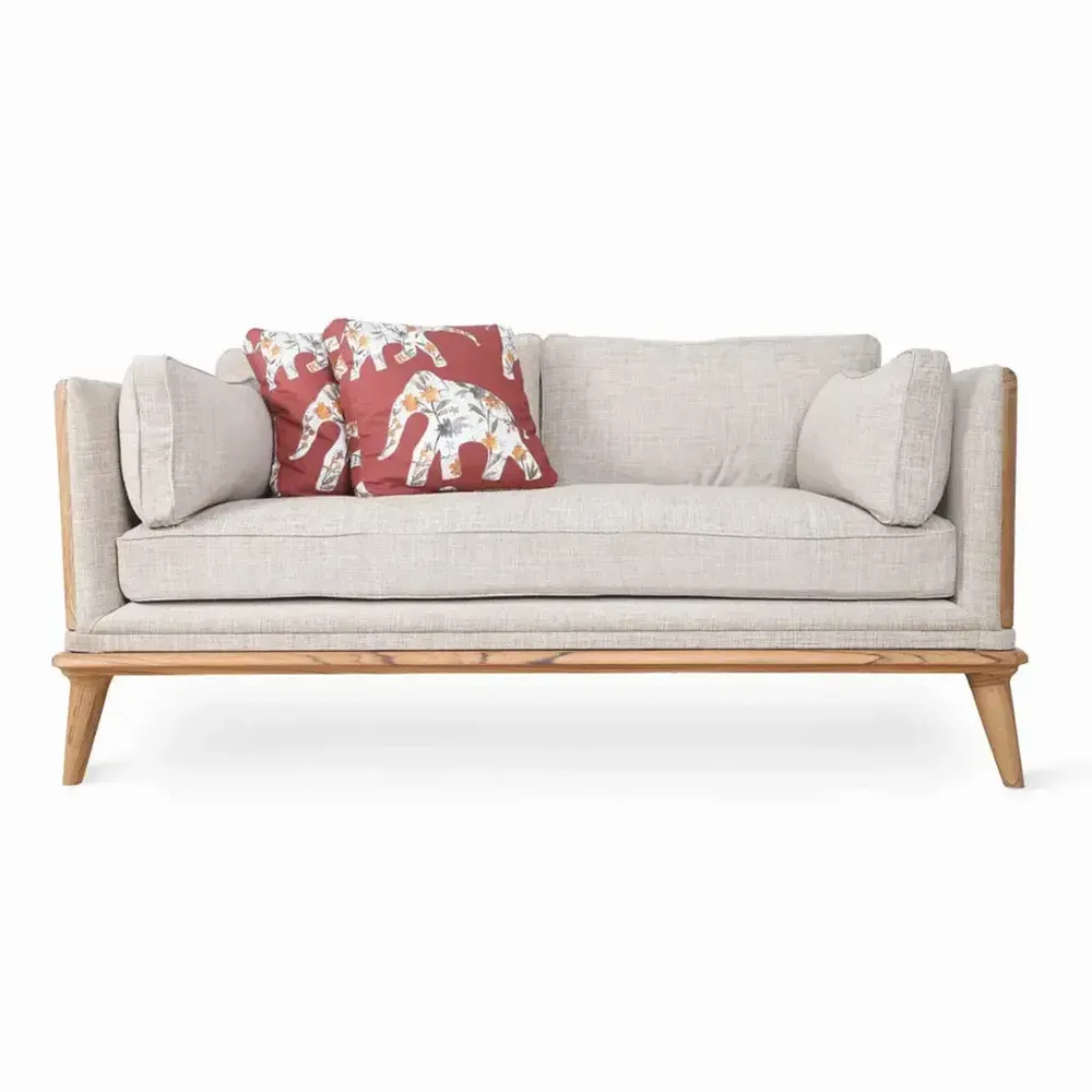 Sofas - Mysig - Two Seater Teakwood Sofa - ALANKARAM