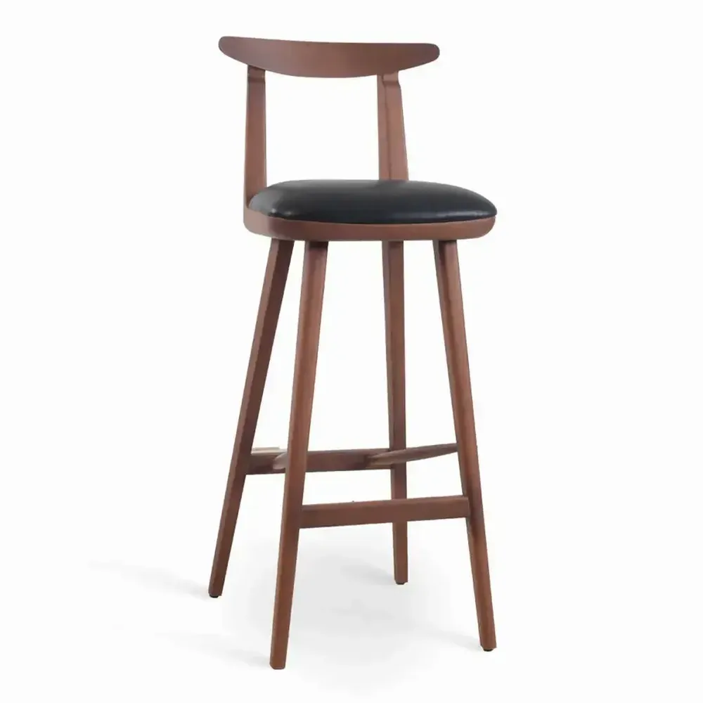 Chairs - Oriq - High / Bar Chair with Walnut Stain - ALANKARAM