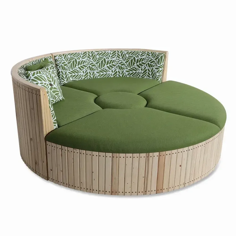 Canapés - Oddeli - Canapé d'extérieur reconfigurable en tissu vert - ALANKARAM