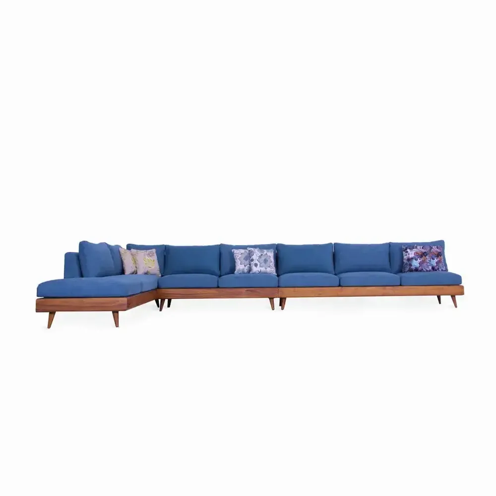 Sofas - Parlak - Eight Seater Teakwood Sofa - ALANKARAM