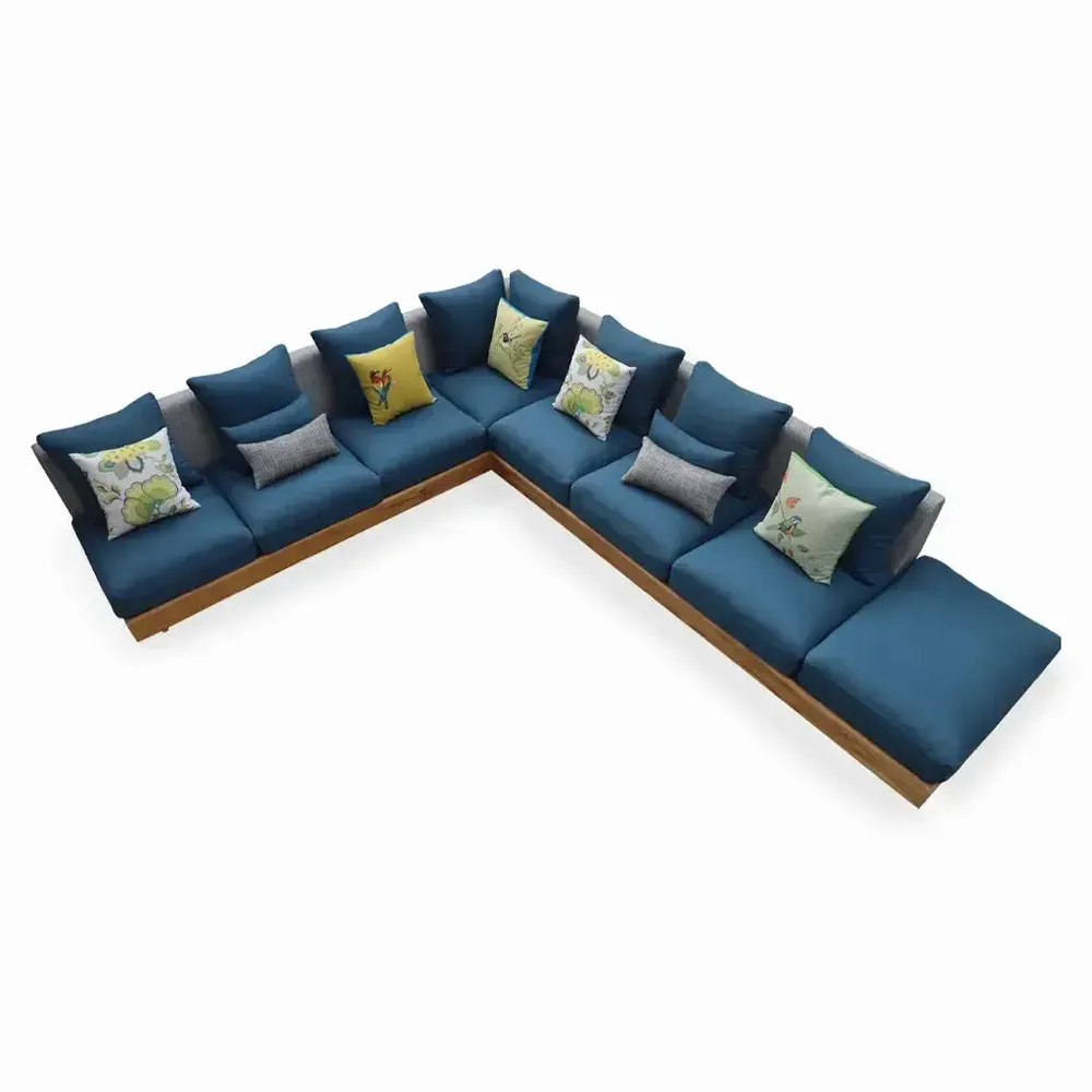 Sofas - Parlak - Eight Seater Teakwood Sofa - ALANKARAM