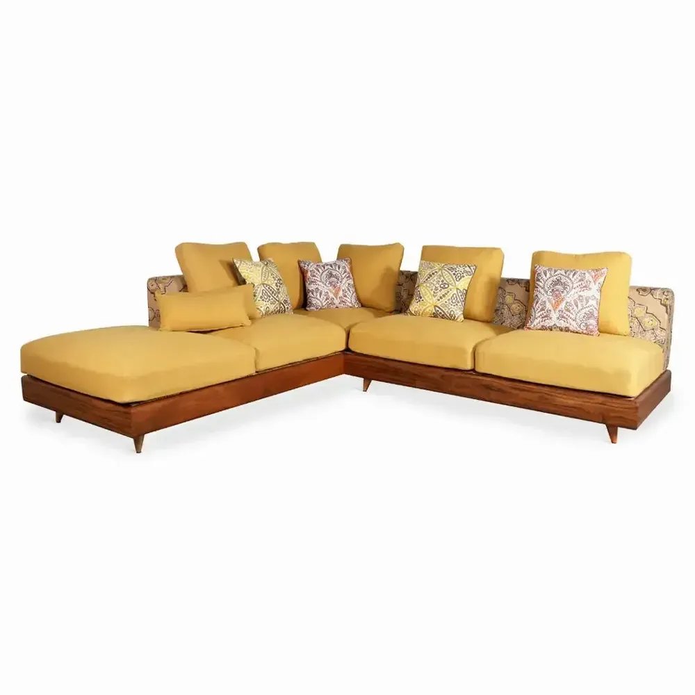 Sofas - Parlak - Five Seater Teakwood Sofa - ALANKARAM