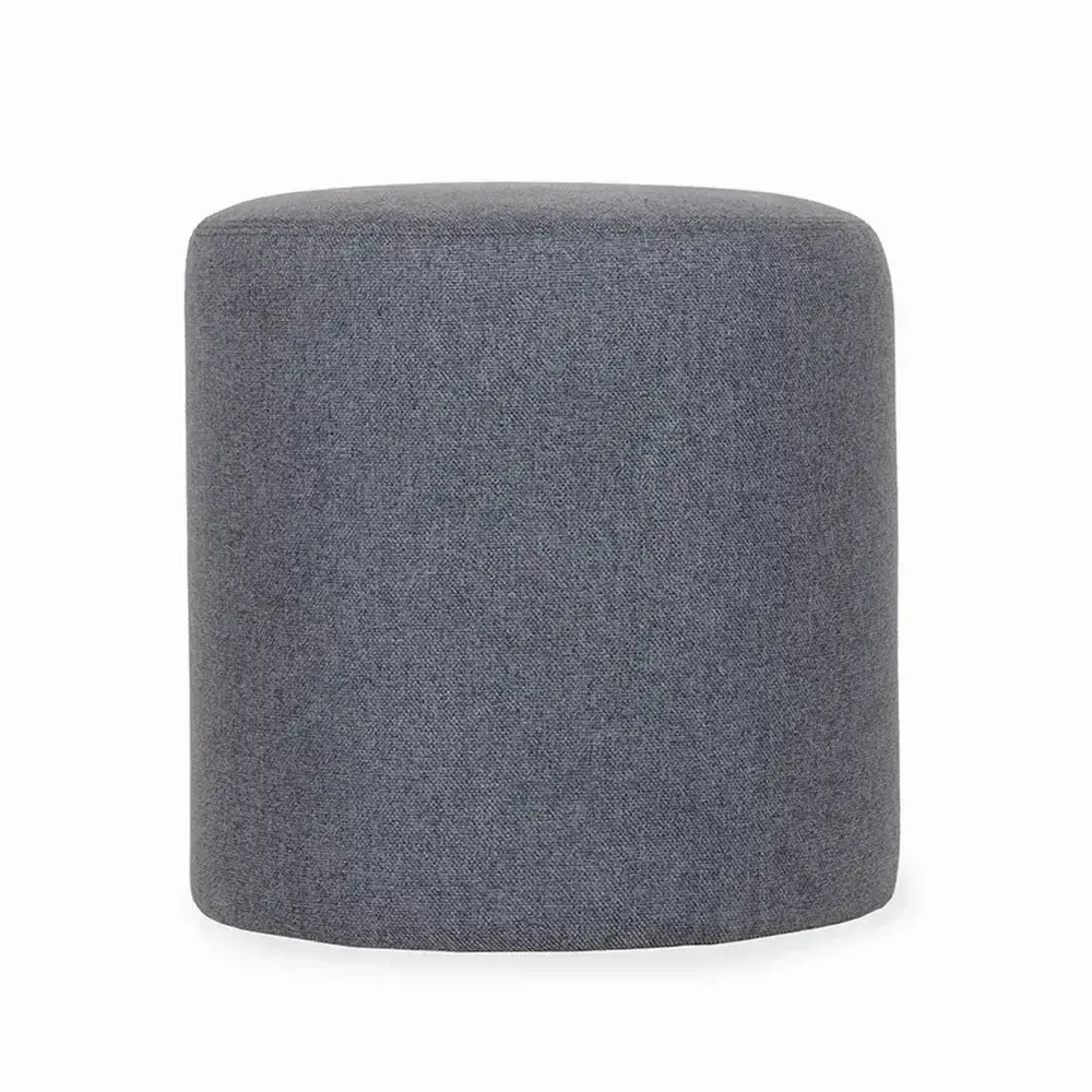 Poufs - Pouf rond en tissu bleu foncé - ALANKARAM