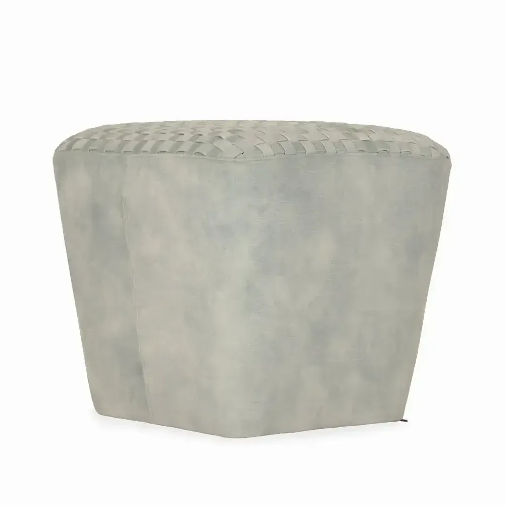 Poufs - Pouf - Ottoman carré en forme de pyramide avec tissu vert - ALANKARAM