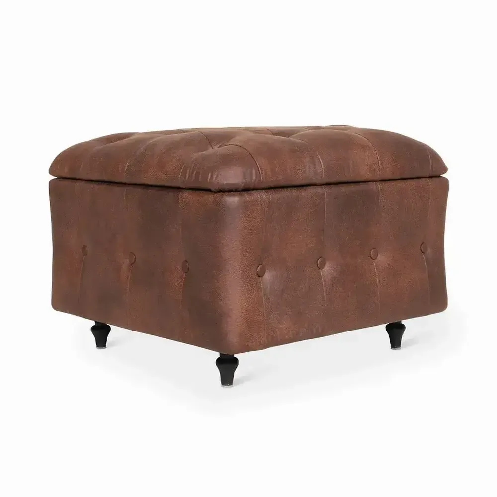 Poufs - Pouf - Ottoman en bois massif - ALANKARAM