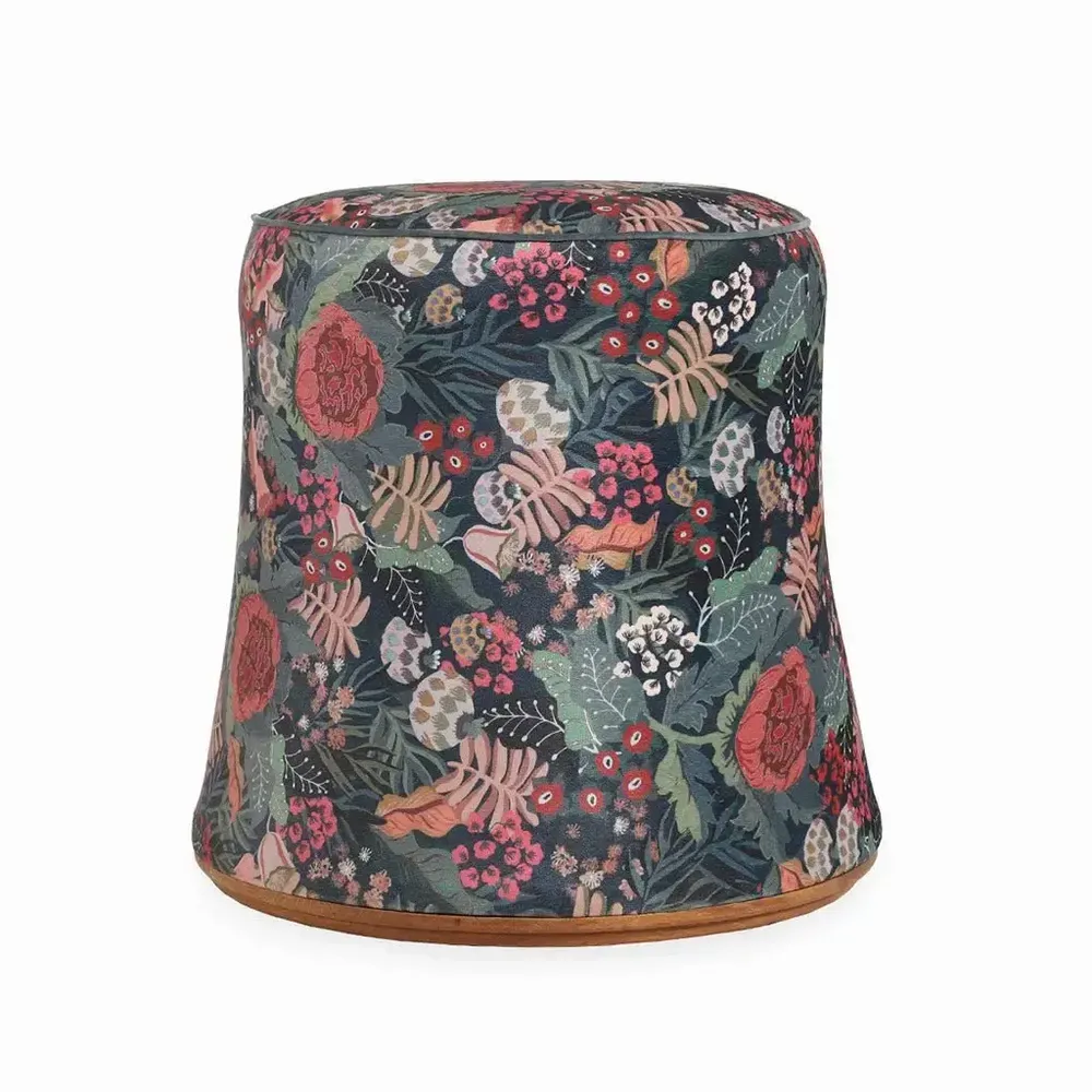 Poufs - Pouf - Ottoman rond en teck - ALANKARAM