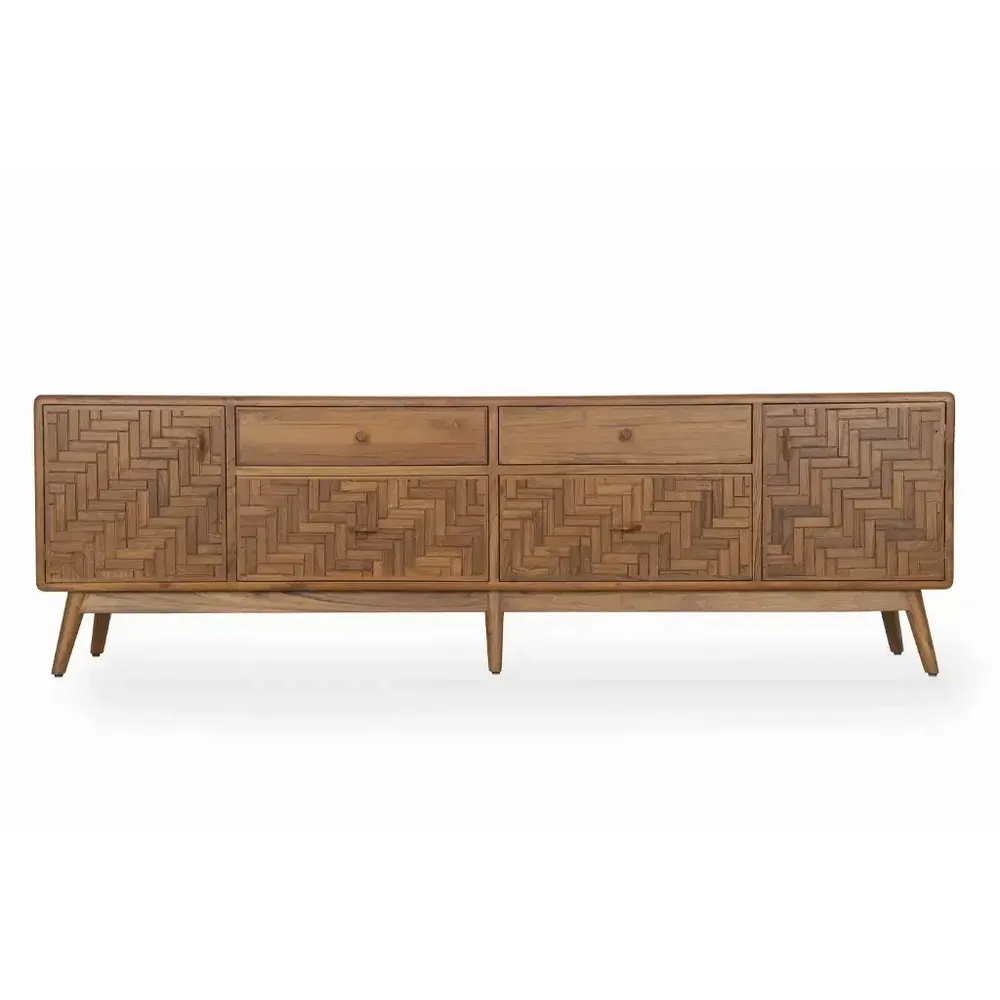 TV stands - Pustak Daraj Teakwood TV Unit - ALANKARAM