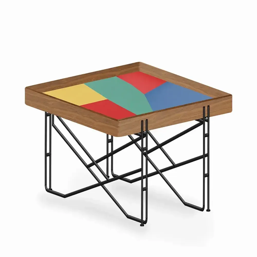 Other tables - Saarang Teakwood Square Side Table - ALANKARAM