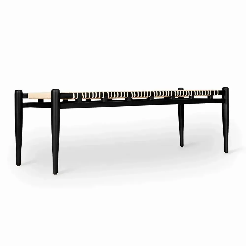 Bancs - Tenshi - Banc en bois massif avec corde blanc cassé - ALANKARAM