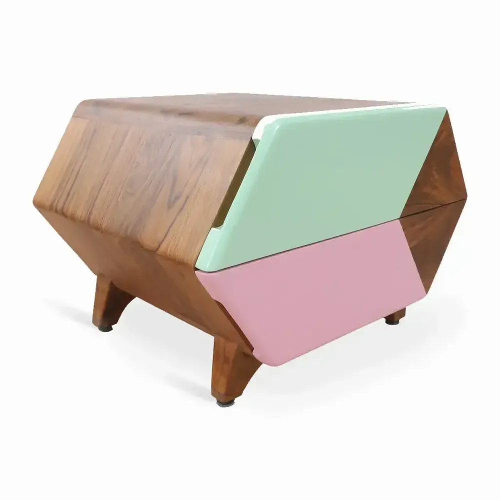 Children's bedrooms - Tipki - Teakwood Bedside Unit - ALANKARAM