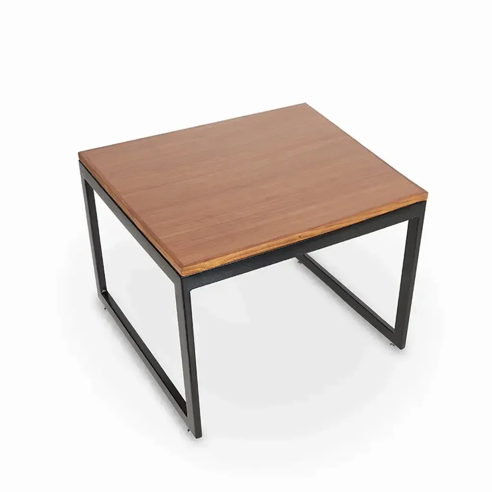 Autres tables  - Tika - Table en métal avec plateau en teck - ALANKARAM