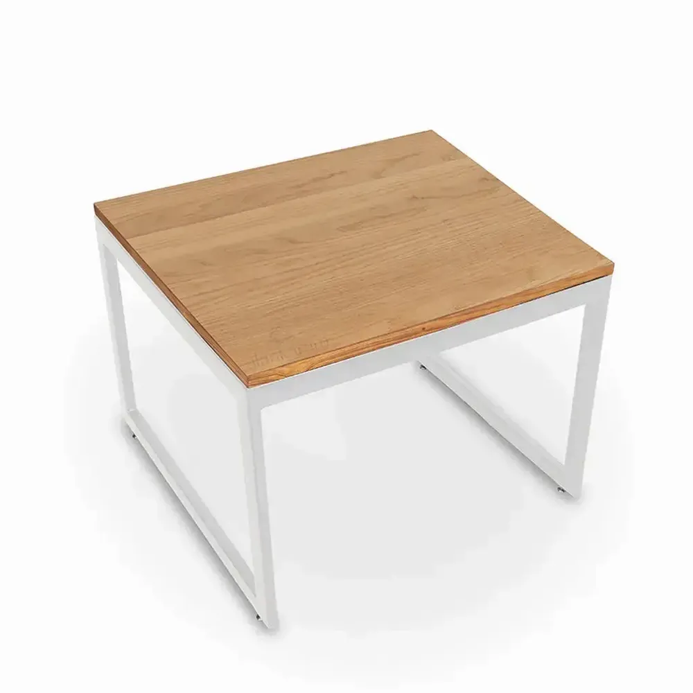 Other tables - Tika - Metal Table with Wooden Top - ALANKARAM