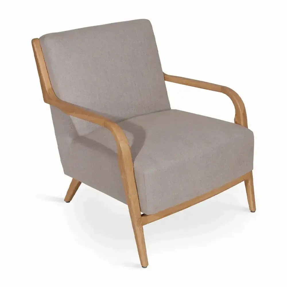 Chaises - Tordu - Fauteuil Lounge en Tissu Gris - ALANKARAM