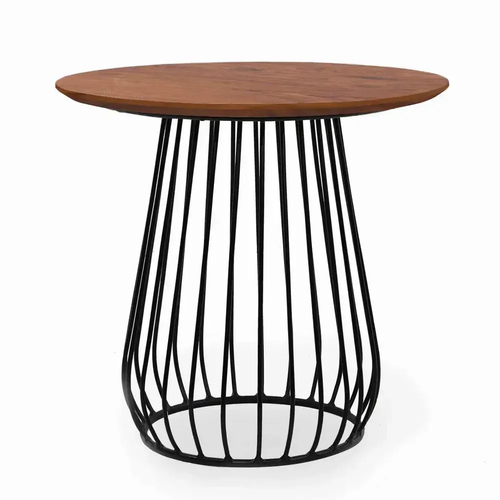 Autres tables  - Torino - Table en métal avec plateau en teck - ALANKARAM