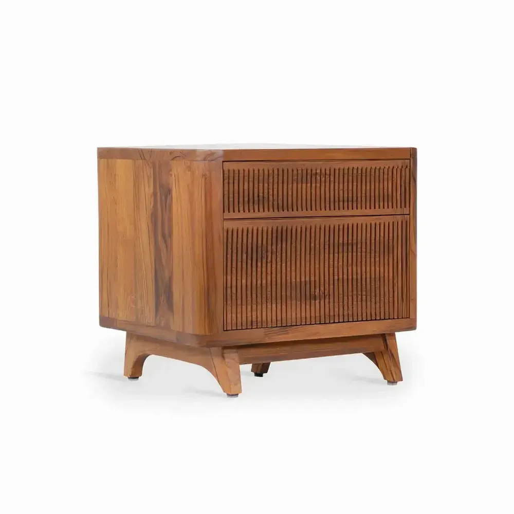 Night tables - Udiv - Teakwood Bedside Unit - ALANKARAM
