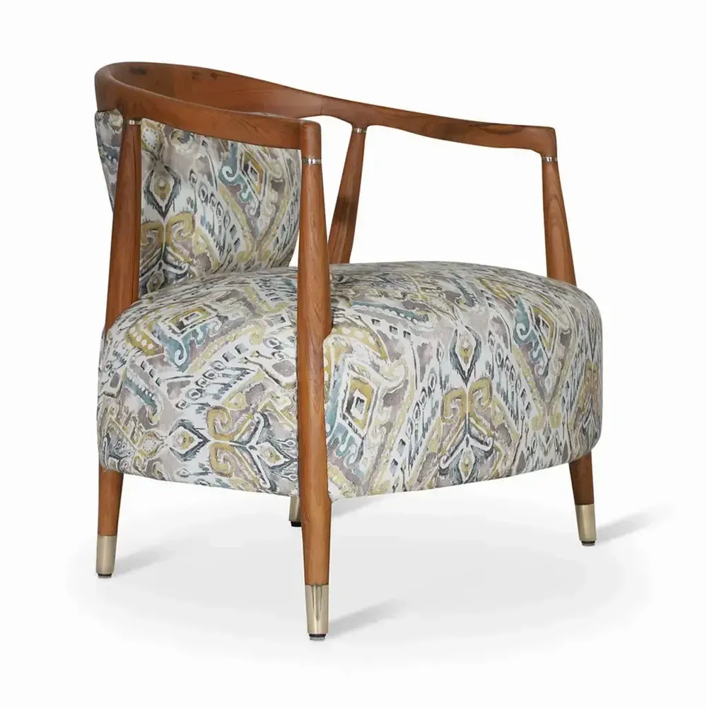 Chairs - Uru - Lounge Chair With Brass Capping - ALANKARAM