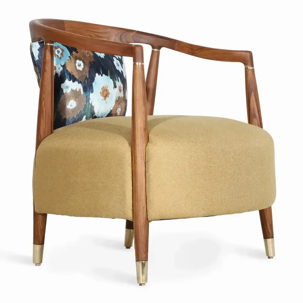 Chaises - Uru - Fauteuil Lounge avec revêtement en laiton - ALANKARAM