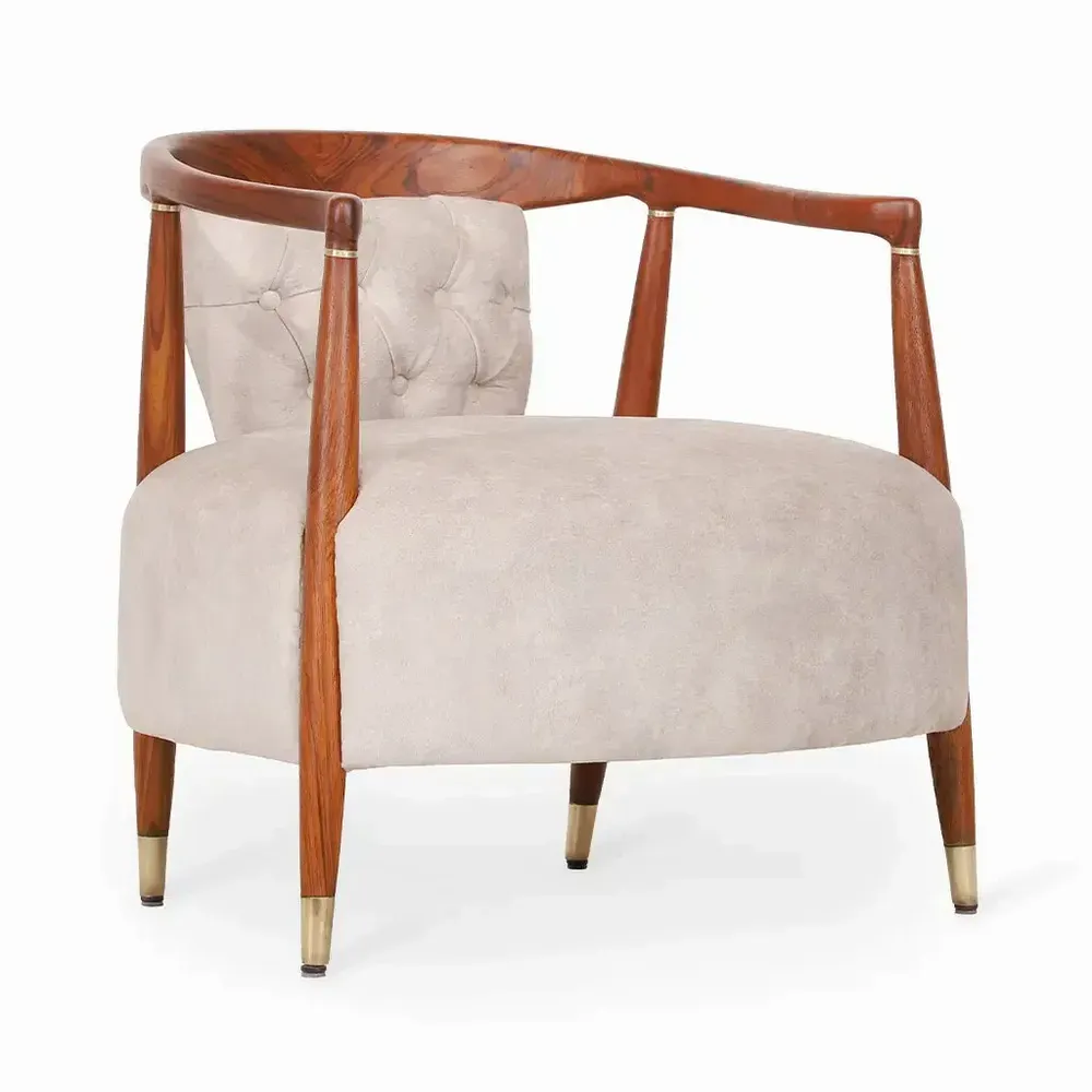 Chairs - Uru - Lounge Chair With Brass Capping - ALANKARAM