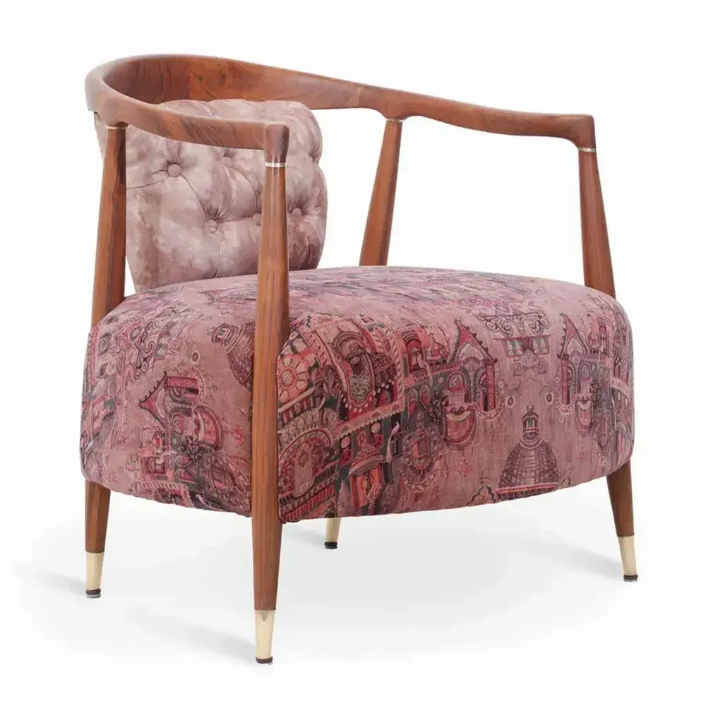 Chairs - Uru - Lounge Chair With Brass Capping - ALANKARAM