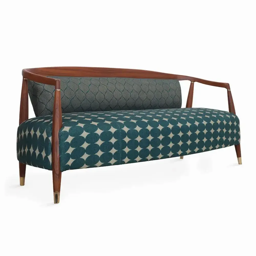 Sofas - Uru - Three Seater sofa With Brass Capping - ALANKARAM