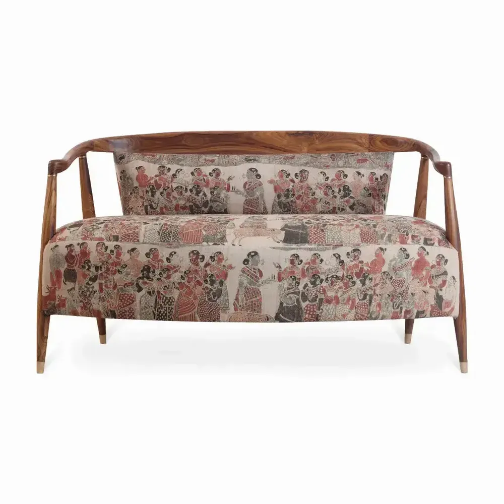 Sofas - Uru - Two Seater sofa With Brass Capping - ALANKARAM