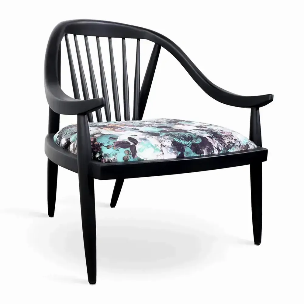 Chairs - Vakra - Lounge Chair With Black Stain - ALANKARAM