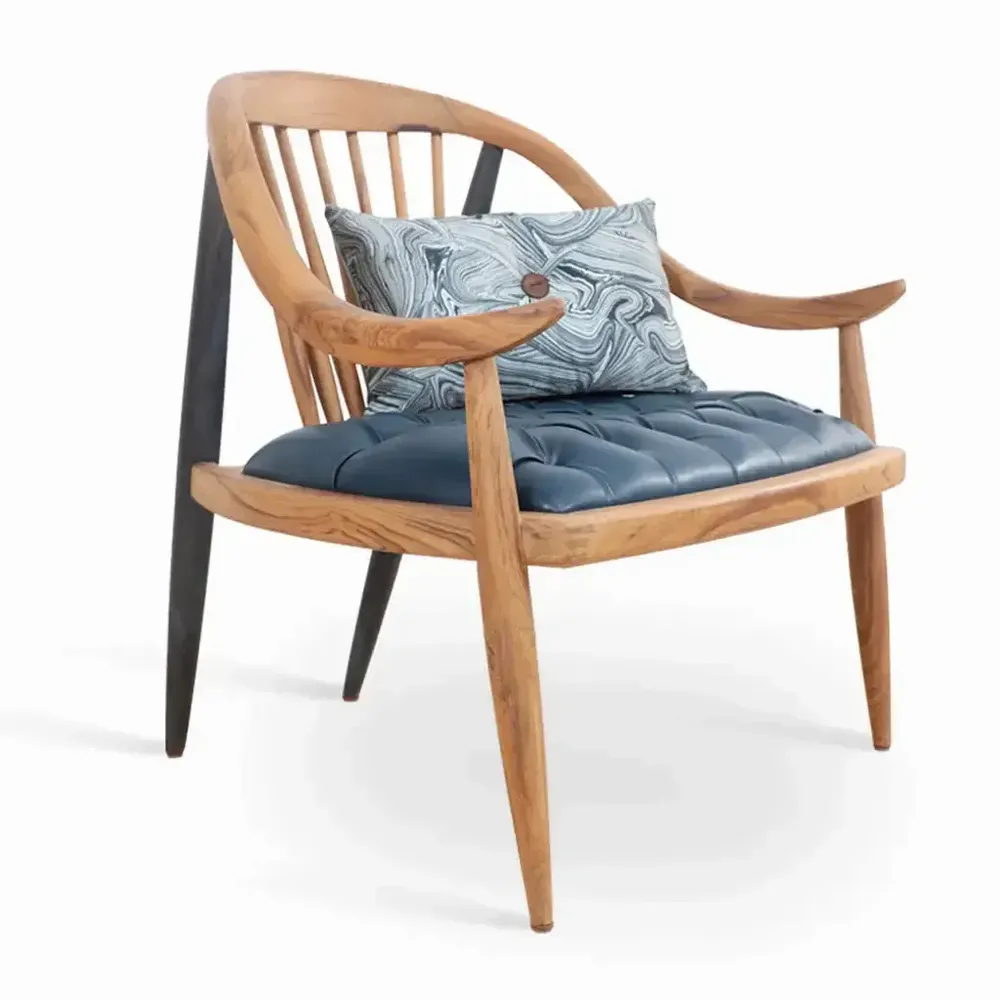 Chairs - Vakra - Lounge Chair With Black stain - ALANKARAM